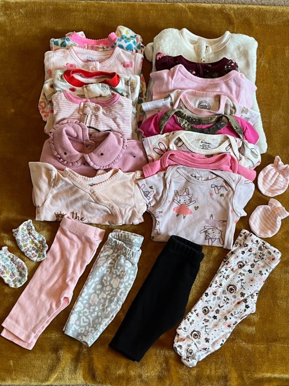 Mixed Baby Girl's Clothes NEWBORN 20 pc Lot Sleepers Pants Various Brands Casual